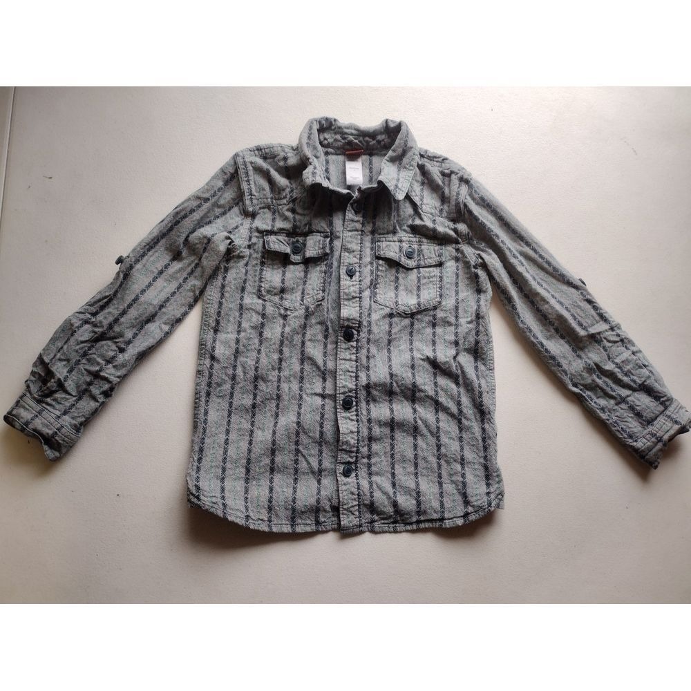 Tea Collection Boys Striped Button Down Shirt Long Sleeve Size‎ 7 Cotton